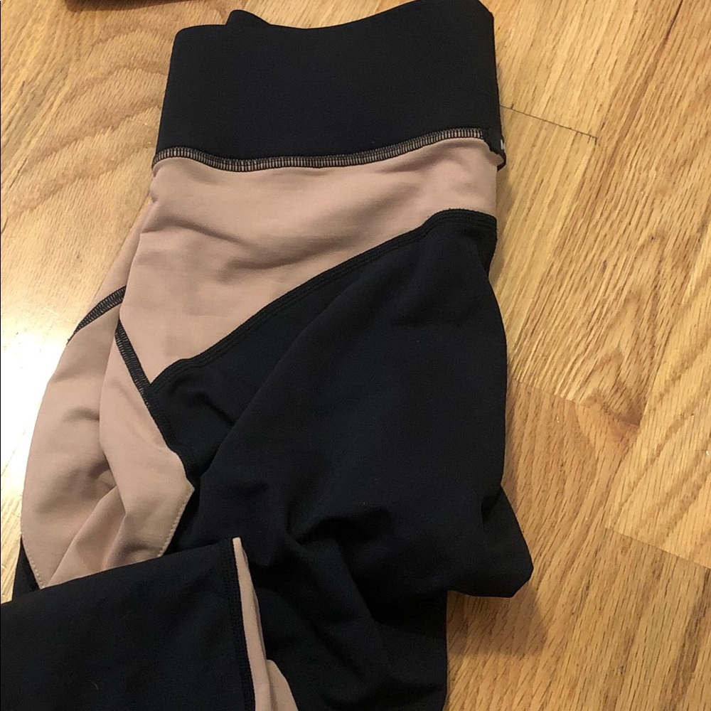 Michi high waisted nude/black leggings and matching sports bra set